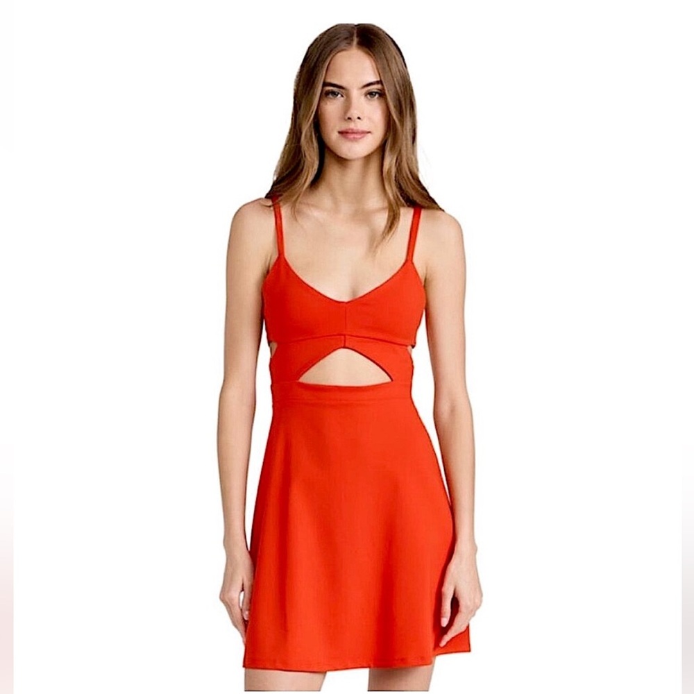 Susana Monaco Red Cutout A-Line Mini Dress in Sunset